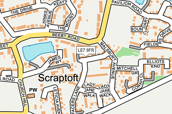 LE7 9FR map - OS OpenMap – Local (Ordnance Survey)