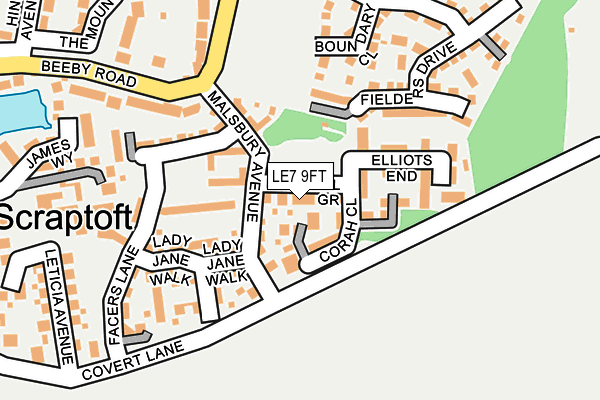 LE7 9FT map - OS OpenMap – Local (Ordnance Survey)
