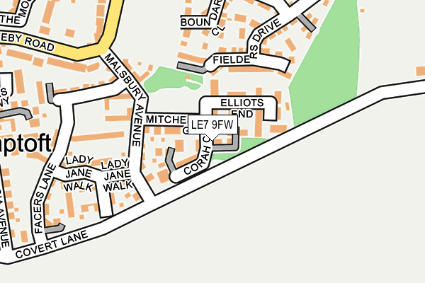 LE7 9FW map - OS OpenMap – Local (Ordnance Survey)