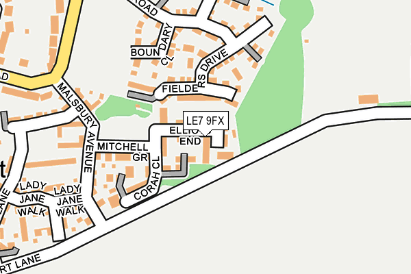 LE7 9FX map - OS OpenMap – Local (Ordnance Survey)