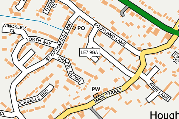 LE7 9GA map - OS OpenMap – Local (Ordnance Survey)