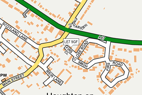 LE7 9GF map - OS OpenMap – Local (Ordnance Survey)