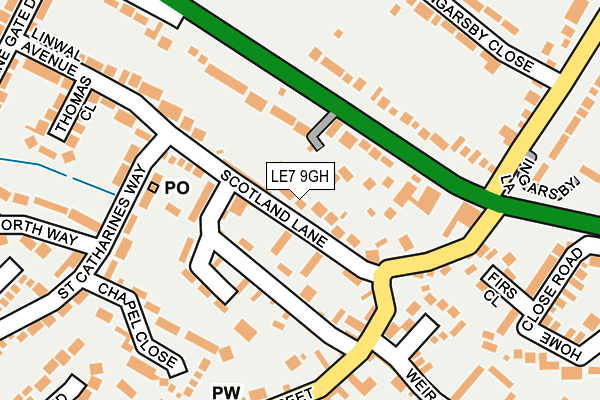 LE7 9GH map - OS OpenMap – Local (Ordnance Survey)