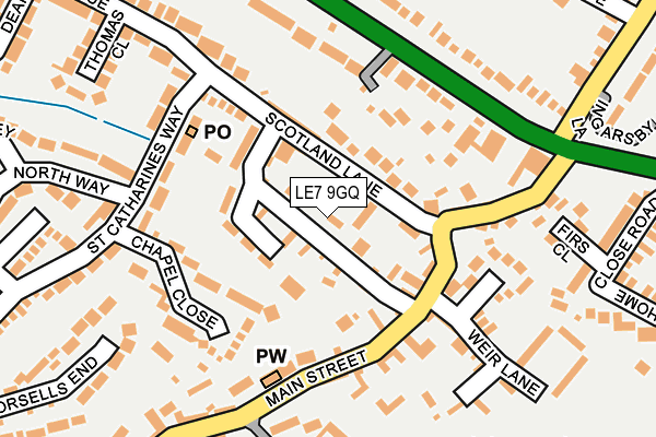 LE7 9GQ map - OS OpenMap – Local (Ordnance Survey)