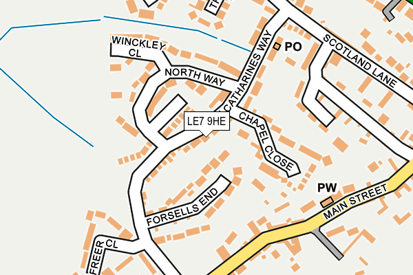 LE7 9HE map - OS OpenMap – Local (Ordnance Survey)