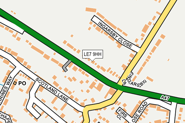 LE7 9HH map - OS OpenMap – Local (Ordnance Survey)