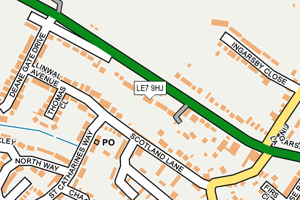LE7 9HJ map - OS OpenMap – Local (Ordnance Survey)