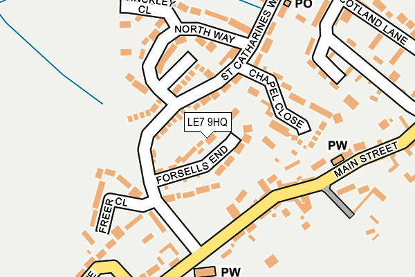 LE7 9HQ map - OS OpenMap – Local (Ordnance Survey)