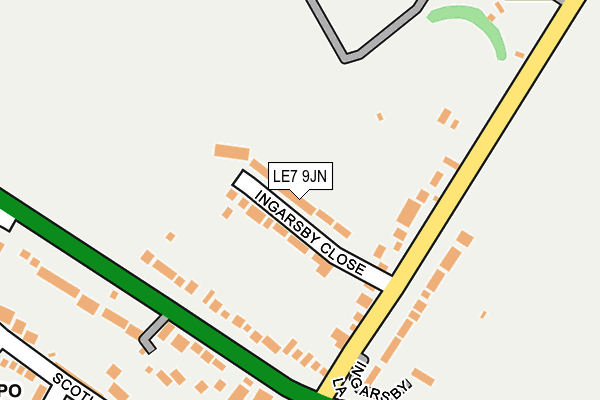 LE7 9JN map - OS OpenMap – Local (Ordnance Survey)