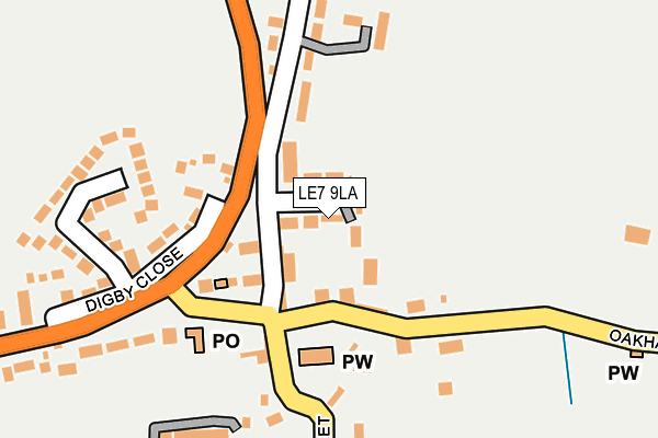 LE7 9LA map - OS OpenMap – Local (Ordnance Survey)