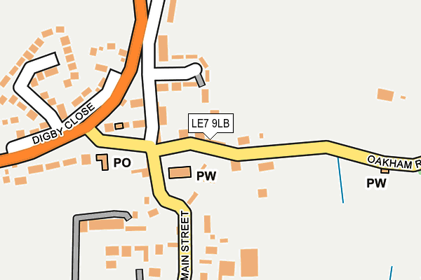 LE7 9LB map - OS OpenMap – Local (Ordnance Survey)