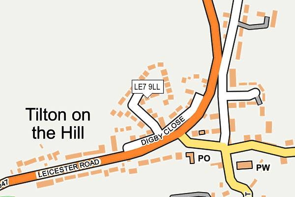 LE7 9LL map - OS OpenMap – Local (Ordnance Survey)