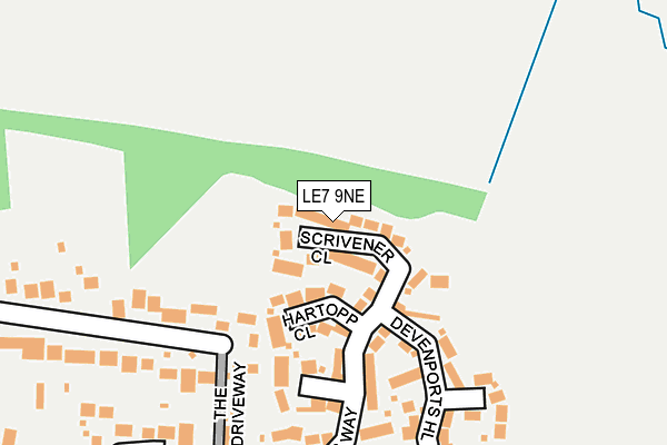 LE7 9NE map - OS OpenMap – Local (Ordnance Survey)