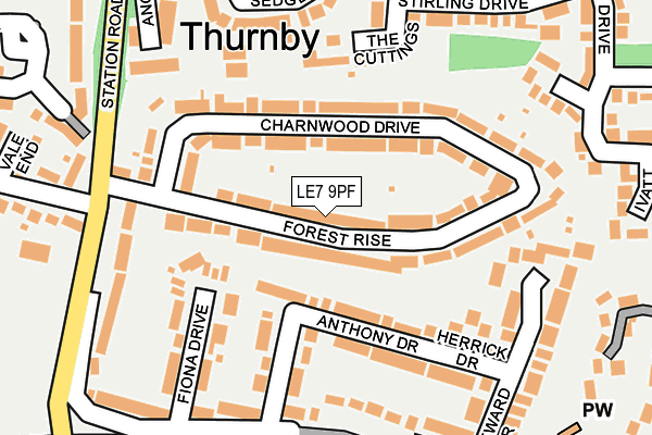 LE7 9PF map - OS OpenMap – Local (Ordnance Survey)