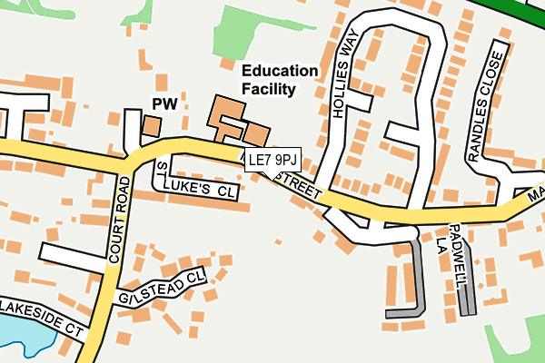 LE7 9PJ map - OS OpenMap – Local (Ordnance Survey)