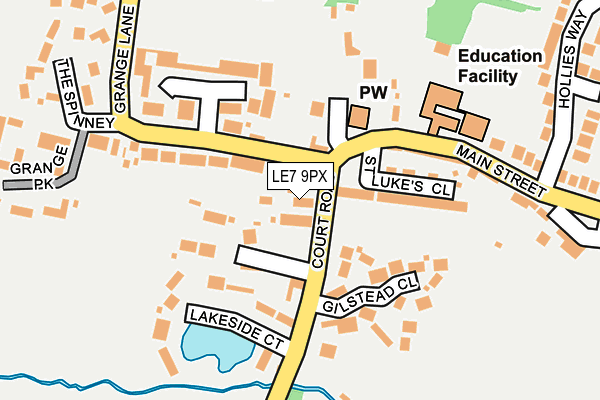 LE7 9PX map - OS OpenMap – Local (Ordnance Survey)