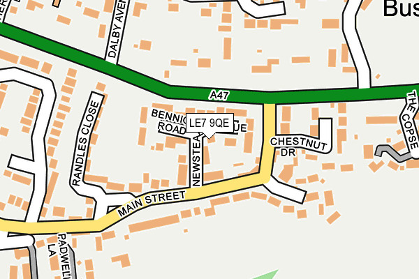 LE7 9QE map - OS OpenMap – Local (Ordnance Survey)
