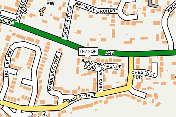 LE7 9QF map - OS OpenMap – Local (Ordnance Survey)