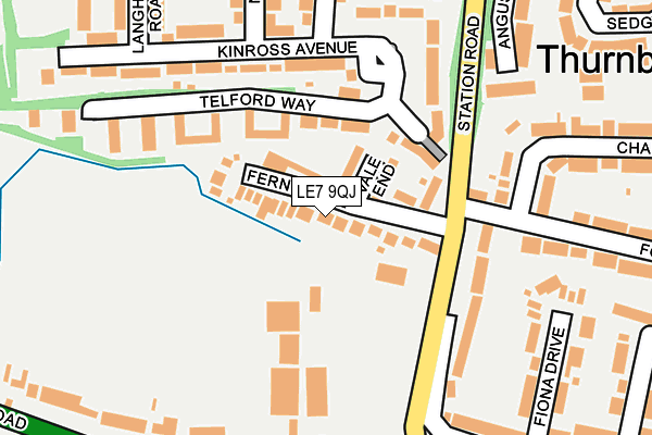 LE7 9QJ map - OS OpenMap – Local (Ordnance Survey)