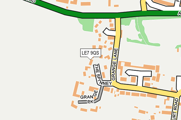 LE7 9QS map - OS OpenMap – Local (Ordnance Survey)