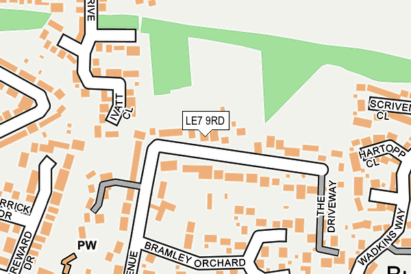 LE7 9RD map - OS OpenMap – Local (Ordnance Survey)
