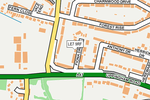 LE7 9RF map - OS OpenMap – Local (Ordnance Survey)