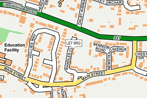 LE7 9RG map - OS OpenMap – Local (Ordnance Survey)