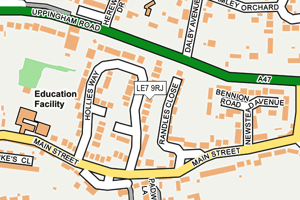 LE7 9RJ map - OS OpenMap – Local (Ordnance Survey)