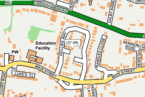 LE7 9RL map - OS OpenMap – Local (Ordnance Survey)