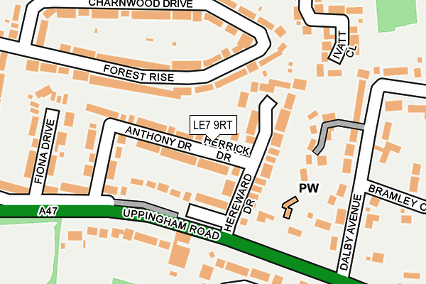 LE7 9RT map - OS OpenMap – Local (Ordnance Survey)