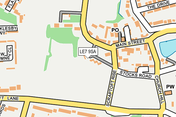 LE7 9SA map - OS OpenMap – Local (Ordnance Survey)
