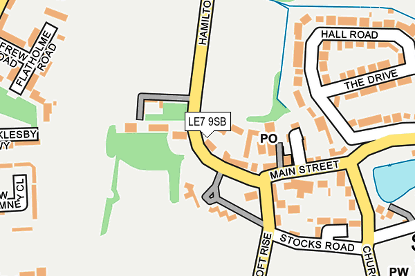 LE7 9SB map - OS OpenMap – Local (Ordnance Survey)