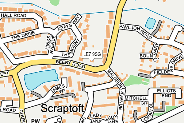 LE7 9SG map - OS OpenMap – Local (Ordnance Survey)