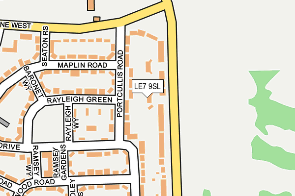 LE7 9SL map - OS OpenMap – Local (Ordnance Survey)