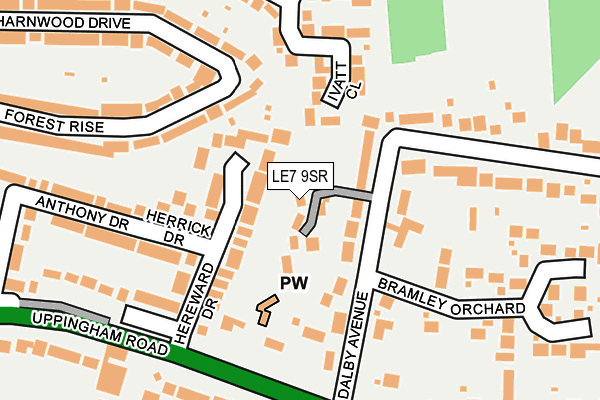 LE7 9SR map - OS OpenMap – Local (Ordnance Survey)