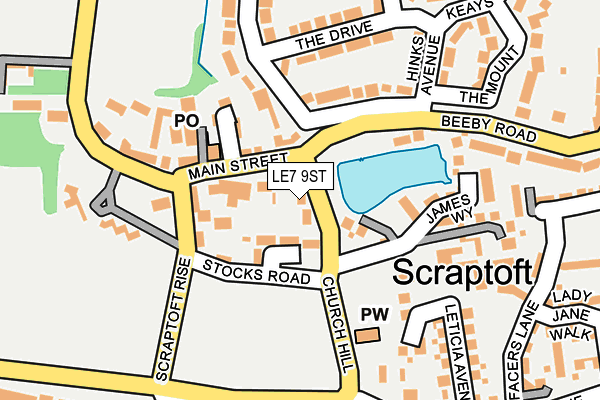 LE7 9ST map - OS OpenMap – Local (Ordnance Survey)