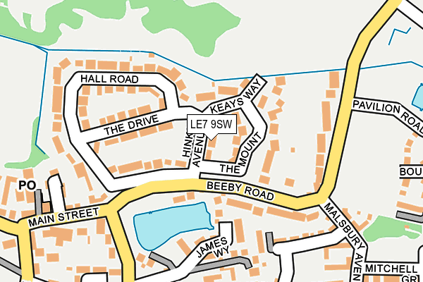 LE7 9SW map - OS OpenMap – Local (Ordnance Survey)