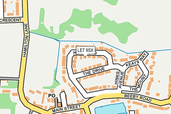 LE7 9SX map - OS OpenMap – Local (Ordnance Survey)