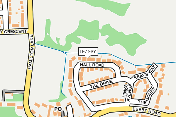 LE7 9SY map - OS OpenMap – Local (Ordnance Survey)