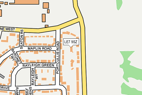 LE7 9SZ map - OS OpenMap – Local (Ordnance Survey)