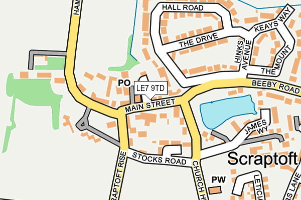 LE7 9TD map - OS OpenMap – Local (Ordnance Survey)