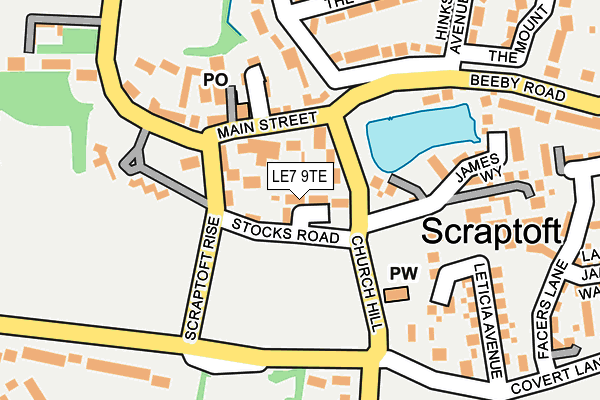 LE7 9TE map - OS OpenMap – Local (Ordnance Survey)