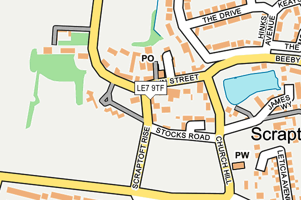 LE7 9TF map - OS OpenMap – Local (Ordnance Survey)