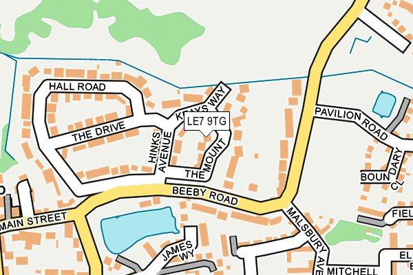 LE7 9TG map - OS OpenMap – Local (Ordnance Survey)
