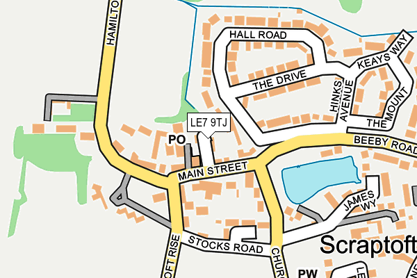 LE7 9TJ map - OS OpenMap – Local (Ordnance Survey)