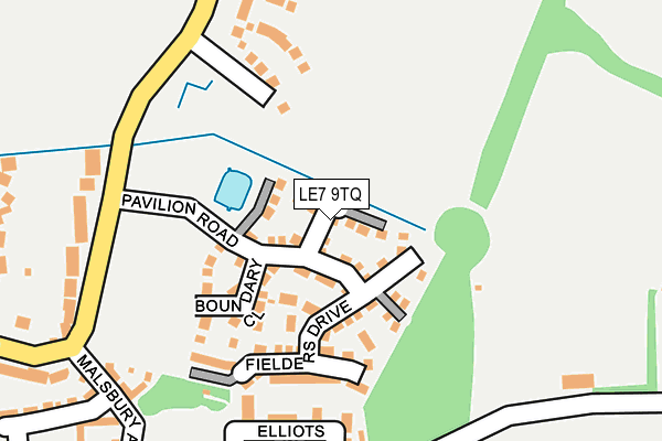 LE7 9TQ map - OS OpenMap – Local (Ordnance Survey)