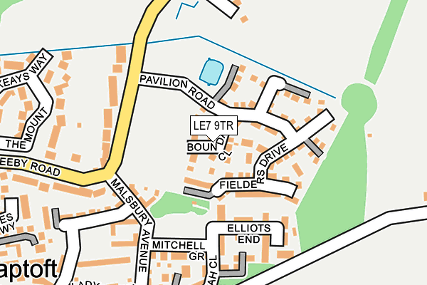 LE7 9TR map - OS OpenMap – Local (Ordnance Survey)