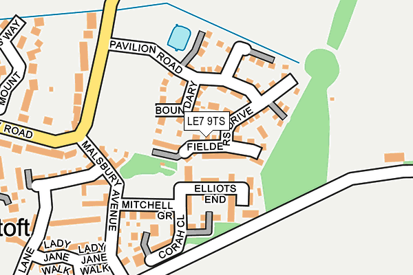 LE7 9TS map - OS OpenMap – Local (Ordnance Survey)