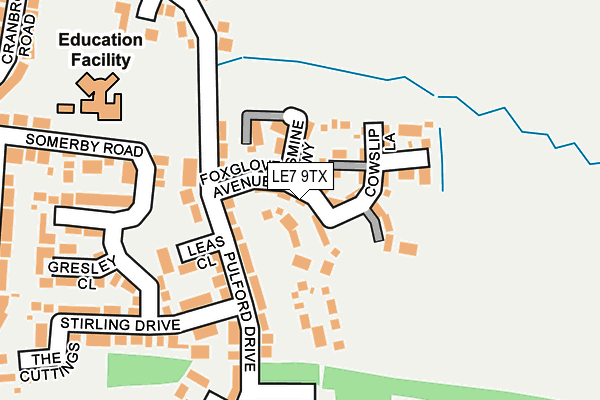 LE7 9TX map - OS OpenMap – Local (Ordnance Survey)