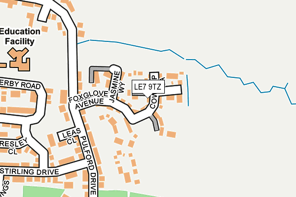 LE7 9TZ map - OS OpenMap – Local (Ordnance Survey)